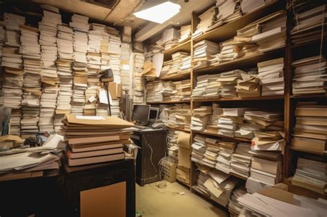 Premium AI Image A Room Filled With Lots Of Books And Papers