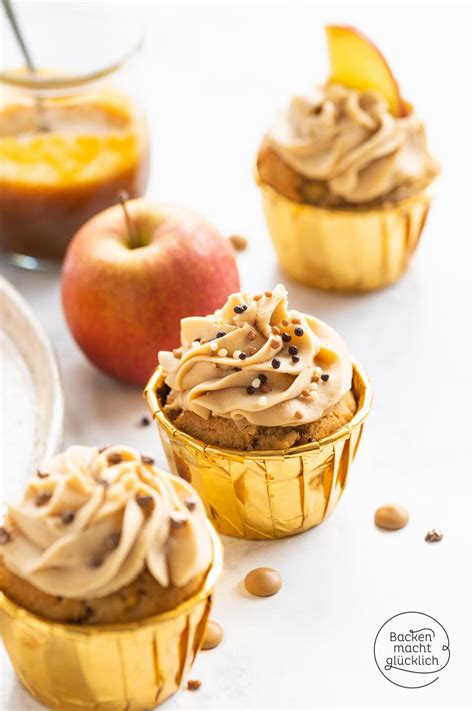 Apfel Karamell Cupcakes Backen macht glücklich