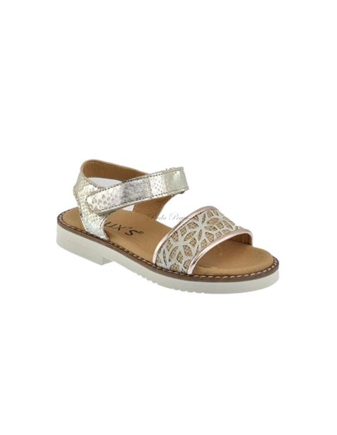 Sandalia Dorada Velcro