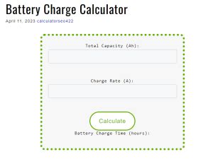 Battery Charge Calculator - Your Calculator Home