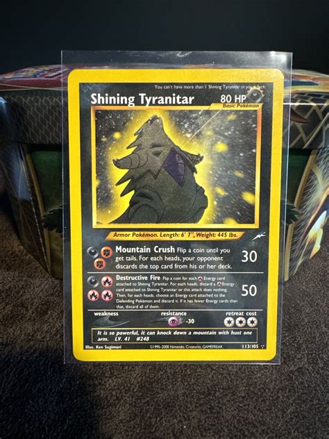 Pokémon TCG Shining Tyranitar Neo Destiny 113 105 Holo Unlimited Shiny