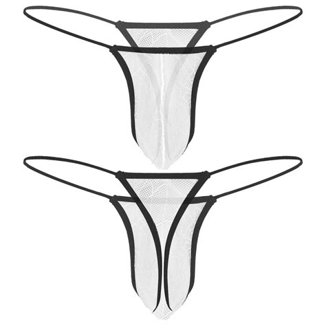 Buy Mens Lingerie Spider Web Pattern Thong Sissy Underwear Sheer Mesh