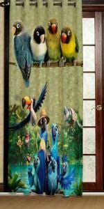 Buy AH ARTSY HOME Multicolor 3D Printed Polyester Door And Window