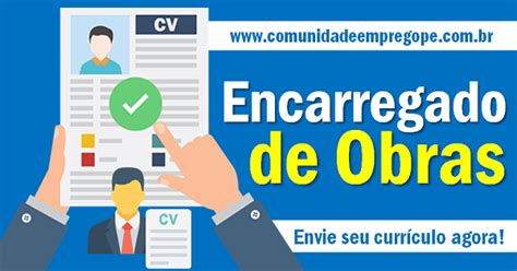 ENCARREGADO DE OBRAS PARA METALÚRGICA NO RECIFE, SALÁRIO A COMBINAR ...