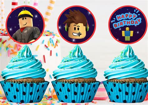 roblox cupcake toppers diy party decor  png etsy