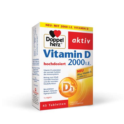 Doppelherz Aktiv Vitamin D3 2000 I E EXTRA 45 Tablet Top Pharma