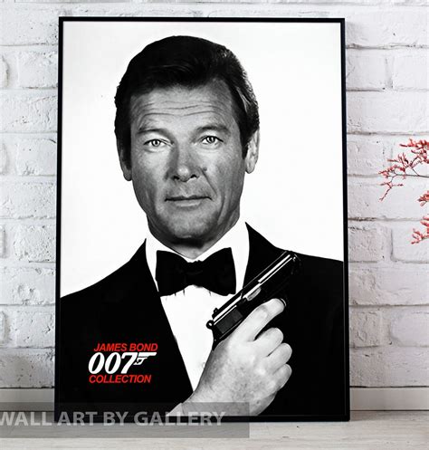 Roger Moore James Bond 007 Art Poster Movies Wall Art James Etsy