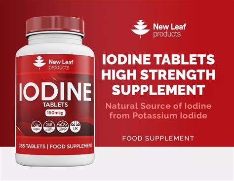 Iodine Tablets 150mcg Supplement (12 Months Supply) Vegan Thyroid Supp – New Leaf Products