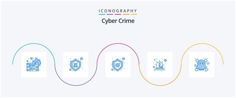 Cyber Crime Blue 5 Icon Pack Including Death Siren Safety Red