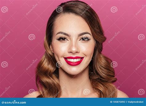 Cheerful Lady Looking Camera And Smiling Stock Photo Image Of Cheerful Nude 105875492