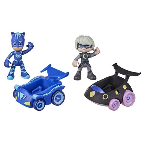 Buy PJ s Catboy vs Luna Girl Battle Racers Preschool Toy, Vehicle and Action Figure Set for Kids ...