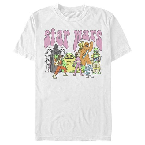 Men's Star Wars Psychedelic Classic Characters Graphic Tee White Small