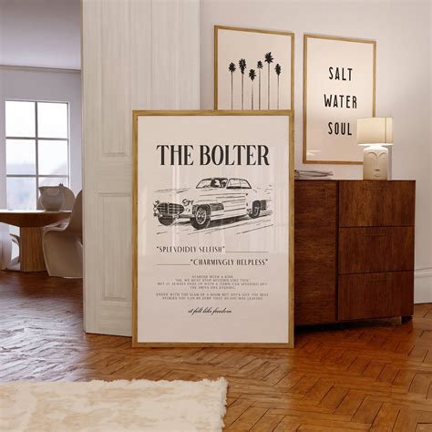 The Bolter Poster Print TTPD Taylor Swiftie Lyrics Vintage Retro Car Illustration Wall Art ...