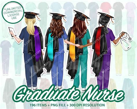 Nurse Graduation Clipart, Nurse Clipart, Nurse Grad, Nurse Graduation Gift, Nursing Student Gift ...