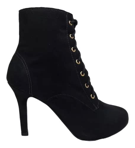 Bota Coturno Ankle Boot Feminina Salto Alto Fino Cano Curto