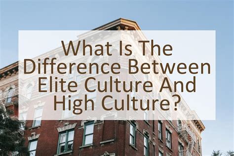 What Is The Difference Between Elite Culture And High Culture