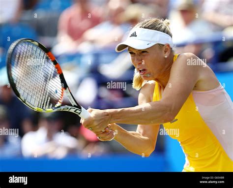 Denmark S Caroline Wozniacki In Action Against Russia S Svetlana