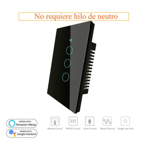 Interruptor Inteligente Wifi Interruptor T Ctil Negro Circuito