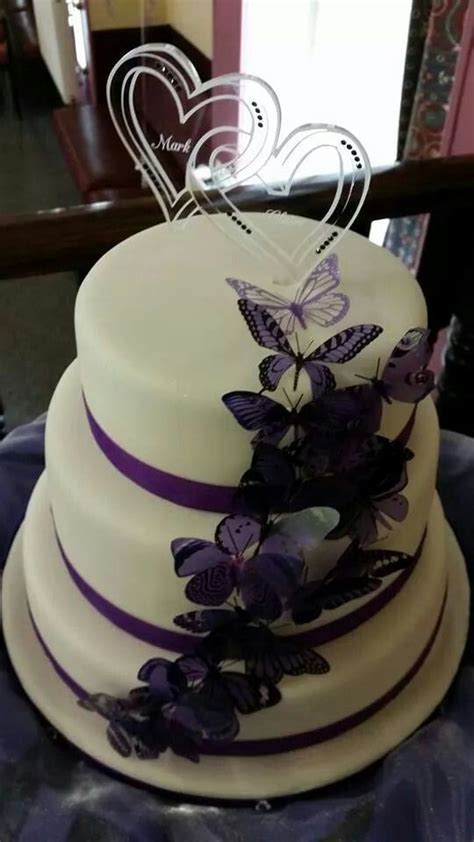 Purple Butterflies Wedding Cake Butterfly Wedding Cake Purple