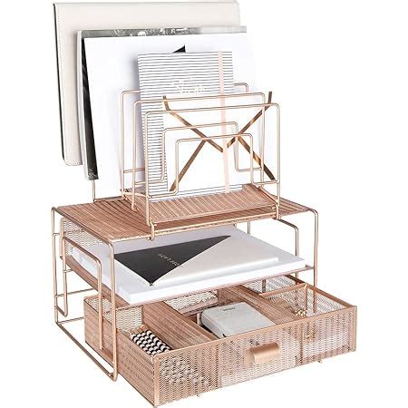 Amazon Blu Monaco Workspace Rose Gold Desk Organizer And