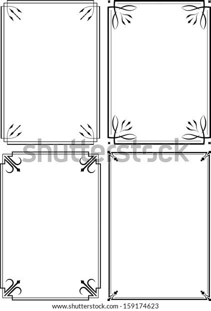 Four Classical Decor Frames Stock Vector Royalty Free 159174623