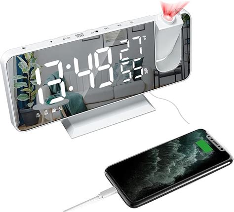 Radio Alarm Clocks Bedside Ultra Clear Projector Large LED Digital