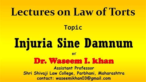 Injuria Sine Damnum Essentials Of Torts Injuria Sine Damno In Hindi