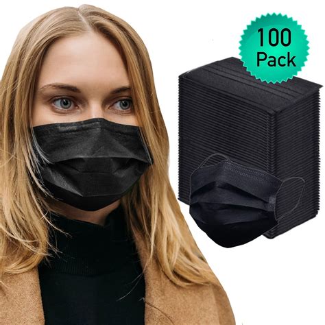 100pk Disposable Face Mask For Adults 3 Layer Protective Ear Loop Mouth Cover