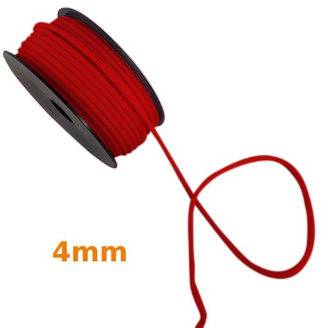 Cordón Trenzado 4 mm Rojo al Metro para personalizar todas tus creaciones