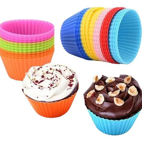 Kit Mini Formas Cupcake Silicone Bolo Muffin Assadeira Nf Mercadolivre