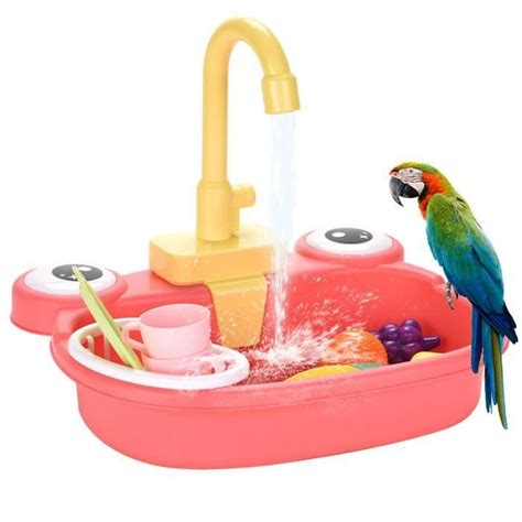 Baignoire Automatique Pour Oiseaux Avec Robinet Perroquets Pour Animaux