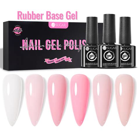 UR SUGAR Jelly Rubber Base Gel Set Nail Soak Off Uv LED Art 7ml 6pcs