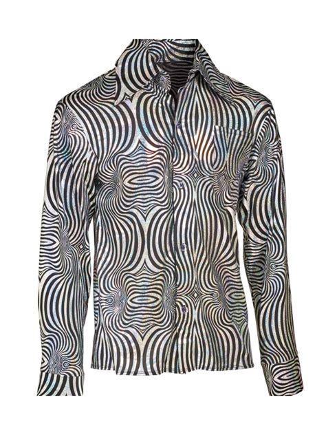 Chemise Disco Homme Argent Grande Taille D Guiz F Tes