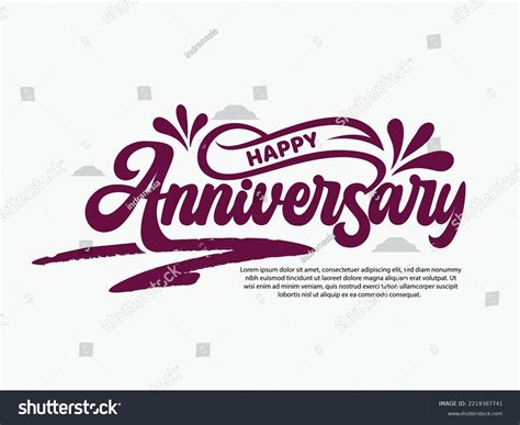 Lettering Text Happy Anniversary Stock Vector (Royalty Free) 2219387741 ...