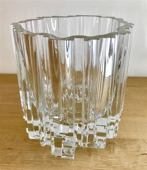 Tapio Wirkkala 2571 Arcadia Crystal Vase Finnish Vintage Design Glass From Iittala Finland