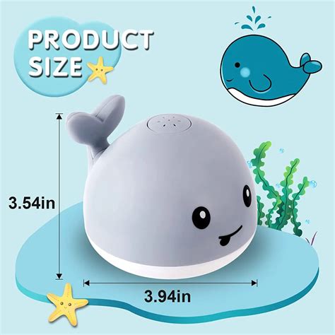 Upgraded Usb Baby Bath Toys Light Up Whale Spray Water Bathtub