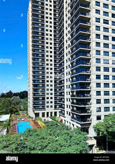 High Rise Condominium Building Balconies Swimming Pool Modern