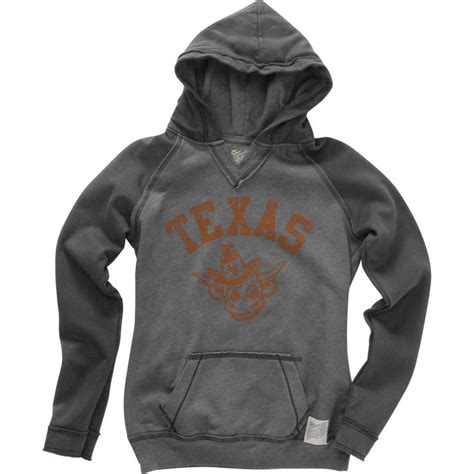 Retro Brand Texas Longhorns Womens Charcoal Vintage Bevo Hooded