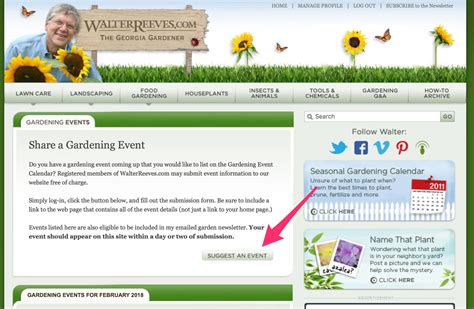 How To Enter Garden Event Information Walter Reeves The Georgia Gardener