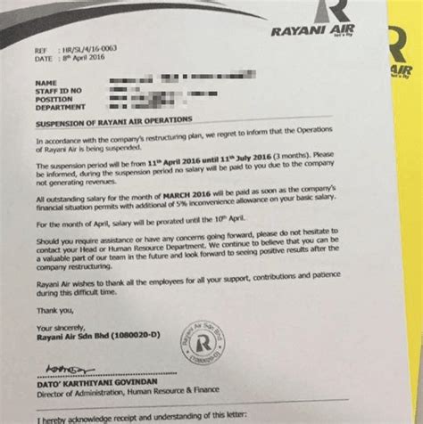 Diberhentikan Contoh Surat Pemberhentian Kerja Dari Majikan April