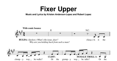 Fixer Upper From Disneys Frozen Pro Vocal Print Sheet Music Now