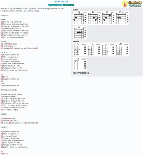 [最も人気のある！] count on me ukulele chords 717864-Count on me ukulele tab - Gambarsaebsm