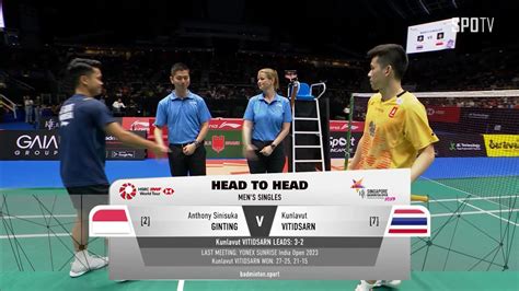 BWF MS Semifinals A S GINTING Vs Kunlavut VITIDSARN H L YouTube