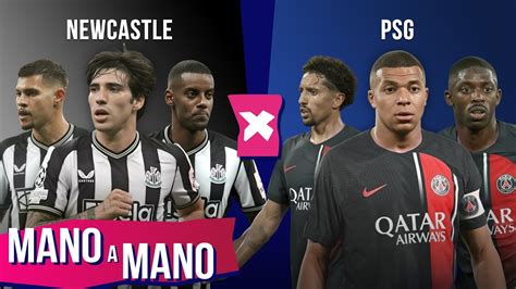 NEWCASTLE X PSG QUEM TEM O MELHOR TIME MANO A MANO DA CHAMPIONS