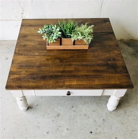 Chunky Square Farmhouse Coffee Table Diy Chunky Farmhouse Coffee Table Coffee Table Plans