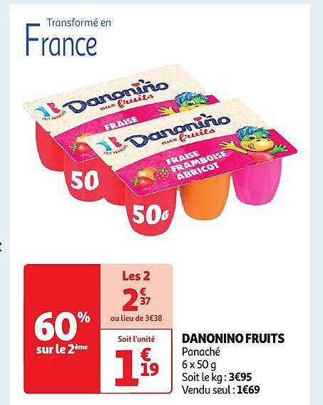 Promo Danonino Fruits Chez Auchan Icatalogue Fr