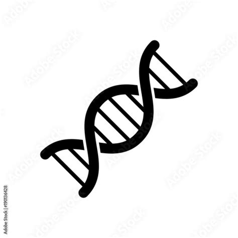 DNA Icon Black Minimalist Icon Isolated On White Background DNA