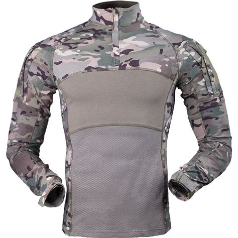 Tactical Camouflage T Shirt Men Stretchy Military Uniform Camouflage T