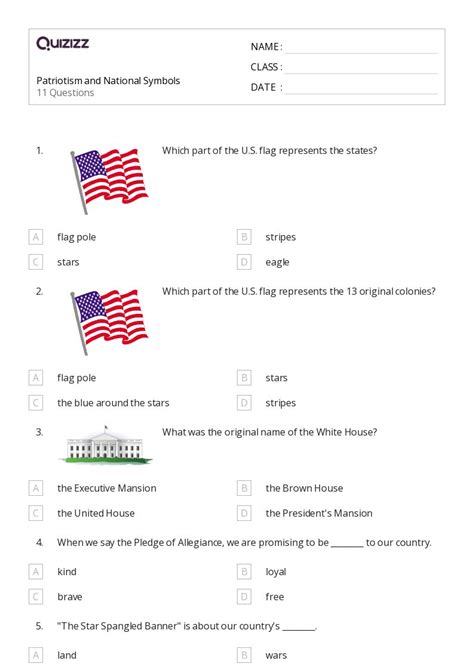 National Symbols Worksheets For Rd Grade On Quizizz Free Printable