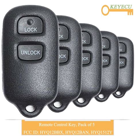 Keyecu 5 pçs chave do carro remoto para toyota celica eco fj cruiser